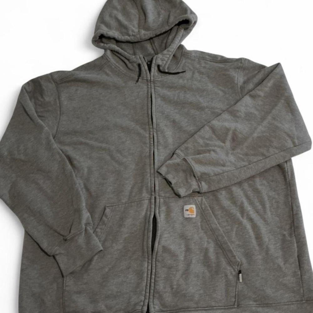 Carhartt FR Hoodie Men 3XL Gray Flame Resistant Full Zip Sweatshirt‎
